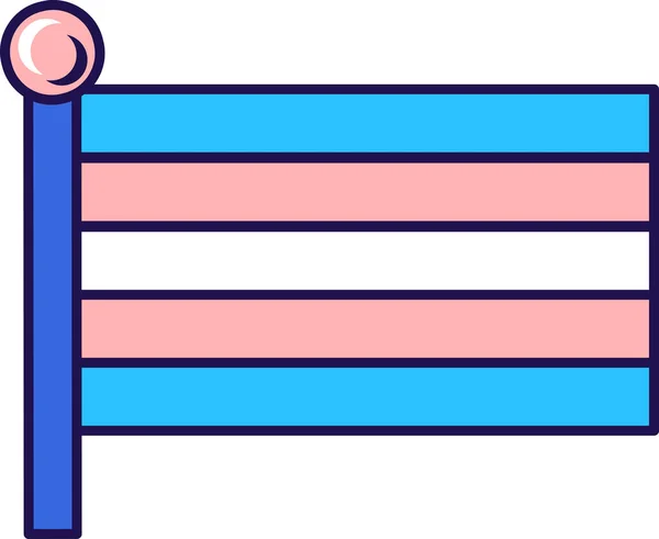 Флаг Трансгендерной Гордости Флагштоке Традиционные Прогрессивные Нетрадиционные Сексуальные Отношения Между — стоковый вектор
