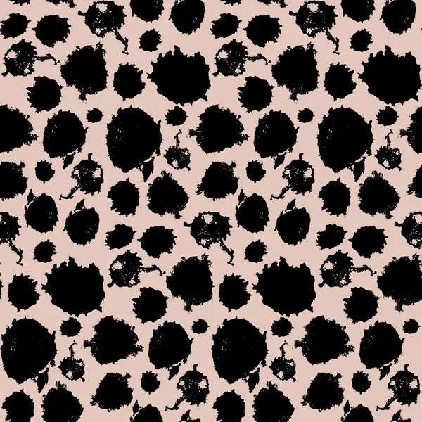 Wild Animal Spotty Seamless Pattern Black Spots Dots Skin Wild — Stock Vector