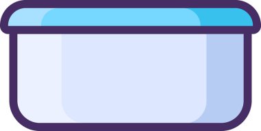 Kapaklı PVC plastik kap. Plastik üretimi ve ambalaj atıklarının geri dönüşümü. Felçte düz simge, bilgi grafiği tasarımı için element. Beyaz arkaplanda izole edilmiş basit çizgi film ana hatları vektörü