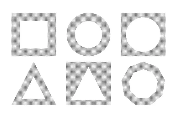 Μαύρο Τετράγωνο Τριγωνικό Πολυγωνικό Κυκλικό Πλαίσιο Στοιχεία Που Doodle Γραμμές — Διανυσματικό Αρχείο