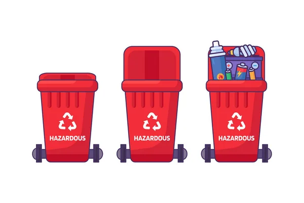 Set Containers Met Deksel Voor Opslag Recycling Sortering Van Gebruikte — Stockvector