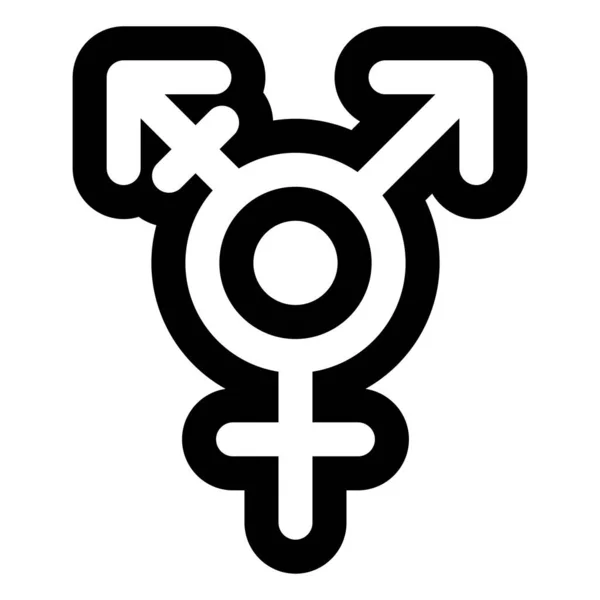 Outline Transgender Black White Liner Icona Rapporti Sessuali Tradizionali Progressivi — Vettoriale Stock