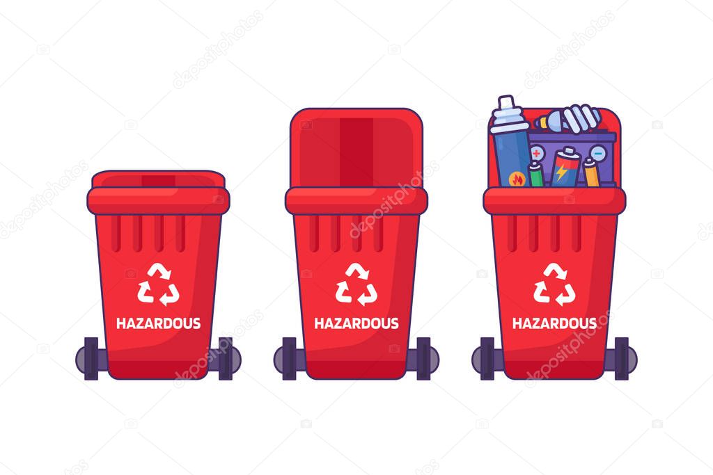 Residuos Peligrosos Contenedores Domesticos Para Reciclar Conjunto