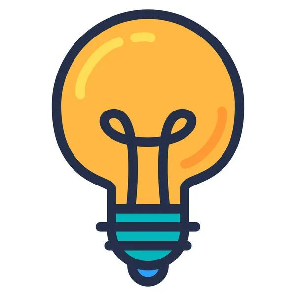 Glühbirne Ideensymbol Oder Büroangestellter Denkprozess Des Denkens Studiums Und Der — Stockvektor