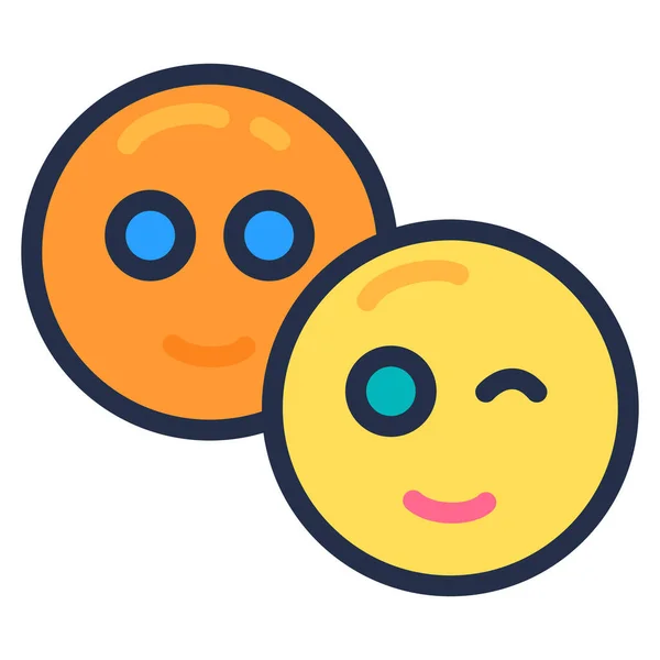 Sonrisa Emoji Ojo Guiño Redondo Soleado Reacción Mensaje Chat Correo — Vector de stock