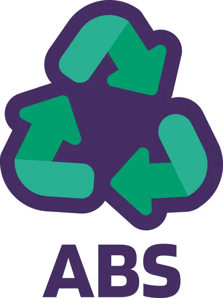 Aviso Abs Signo Para Marcado Productos Industriales Código Reciclaje Plástico — Archivo Imágenes Vectoriales