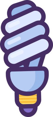 Spiral floresan lamba. Zehirli Patlayıcı Malzemeler. Tehlikeli atık kirliliği sorunu. Felçte düz simge, bilgi grafiği tasarımı için element. Beyaz arkaplanda izole edilmiş basit çizgi film ana hatları vektörü