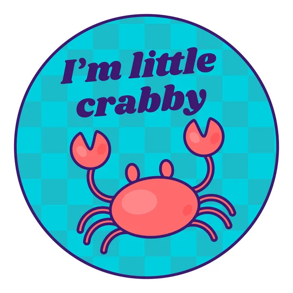 Festive Sticker Decal Little Cute Dancing Crab Claws Little Crabby — Stock Vector