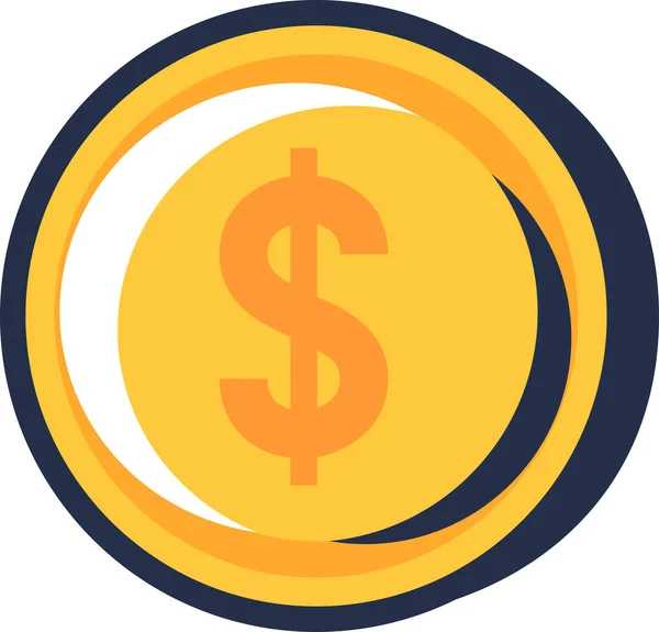 Американский Золотой Доллар Символом Американских Денег Наличными Банковским Оборотом Символ — стоковый вектор