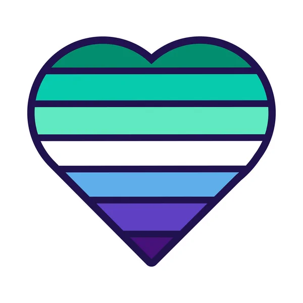 Flaga Ally Pride Kształcie Serca Tradycyjne Postępowe Niekonwencjonalne Stosunki Seksualne — Wektor stockowy
