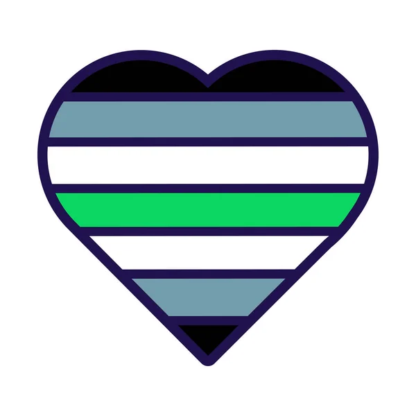 Flaga Agender Pride Kształcie Serca Tradycyjne Postępowe Niekonwencjonalne Stosunki Seksualne — Wektor stockowy