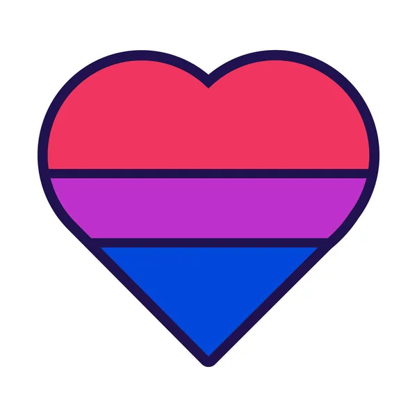 Bandiera Forma Cuore Orgoglio Bisessuale Rapporti Sessuali Tradizionali Progressivi Non — Vettoriale Stock