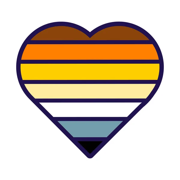 Flaga Kształcie Serca Demiromantic Pride Tradycyjne Postępowe Niekonwencjonalne Stosunki Seksualne — Wektor stockowy