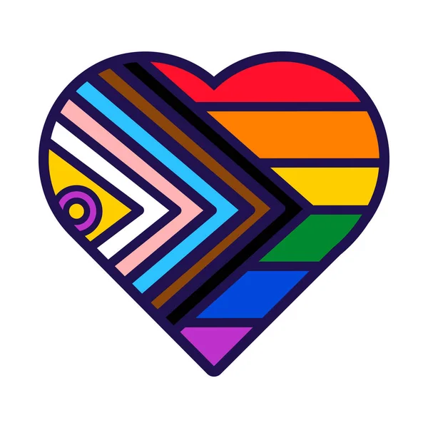 Флаг Intersex Inclusive Pride Форме Сердца Традиционные Прогрессивные Нетрадиционные Сексуальные — стоковый вектор