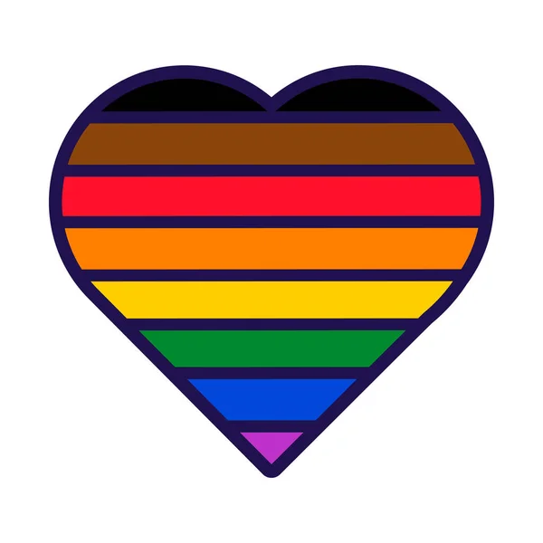 Bandiera Forma Cuore Philadelphia Pride Rapporti Sessuali Tradizionali Progressivi Non — Vettoriale Stock