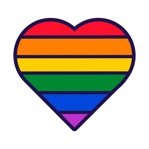 Bandiera Forma Cuore Del Tradizionale Orgoglio Gay Rapporti Sessuali Tradizionali — Vettoriale Stock