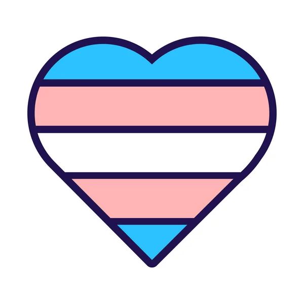 Bandiera Forma Cuore Transgender Pride Rapporti Sessuali Tradizionali Progressivi Non — Vettoriale Stock