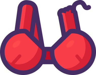 Askısı kopmuş yaşlı kadın sütyeni. Kullanım dışı ve yok edilmeye hazır eşyalar. Tekstil endüstriyel ürünlerinin geri dönüşümü. Beyaz arkaplanda izole edilmiş basit çizgi film ana hatları vektör simgesi