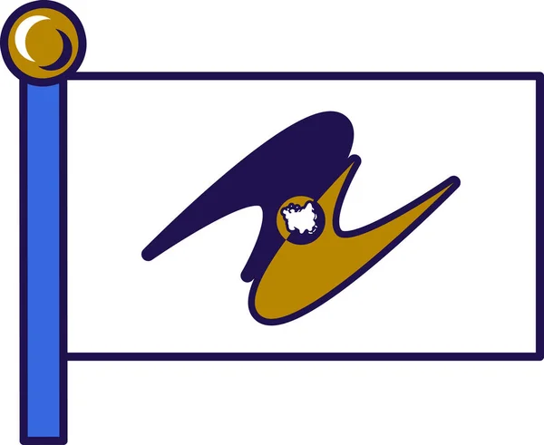 Eurasiska Ekonomiska Unionens Flagga Flaggstångens Vektor Sammanfattningsvis Består Beskrivningen Emblemet — Stock vektor