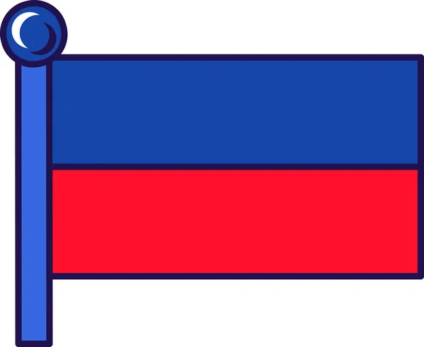 Bendera Negara Republik Haiti Tiang Bendera Vektor Warna Biru Dan - Stok Vektor