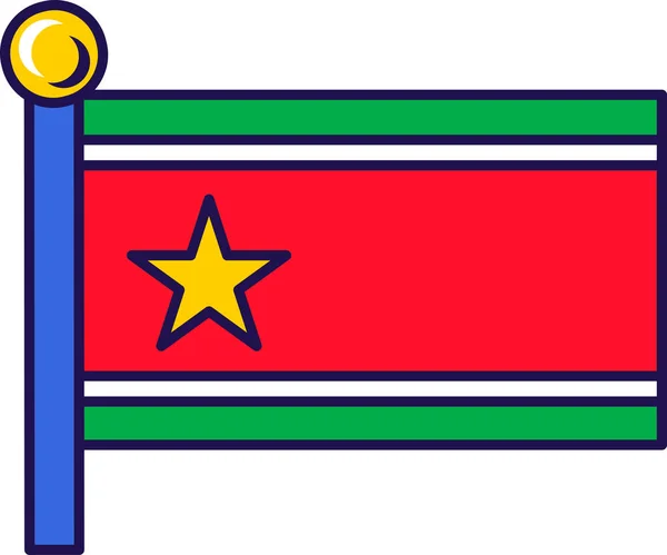 Landesflagge Fahnenmast Volksunion Zur Befreiung Des Guadeloupischen Nationalsymbols Goldener Stern — Stockvektor