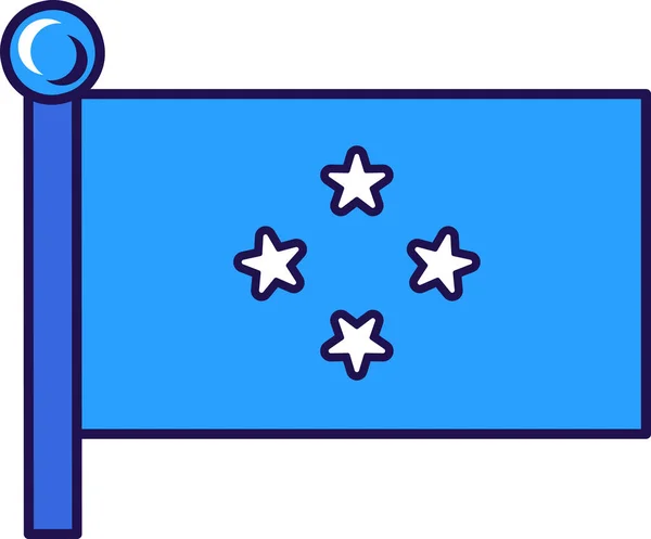 Ομοσπονδιακές Πολιτείες Της Χώρας Της Μικρονησίας Διάνυσμα Σημαίας Ανοιχτό Μπλε — Διανυσματικό Αρχείο