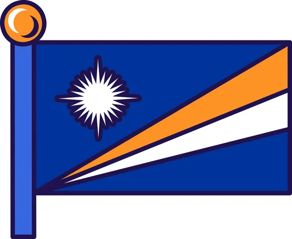Flaga Narodu Wysp Marshalla Wektorze Masztu Niebieskie Pole Gwiazdą Dwoma — Wektor stockowy