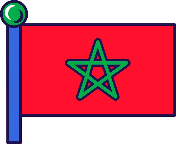 Vlajka Moroccova Království Vlajkovém Vektoru Červené Pole Zeleným Pentagramem Pět — Stockový vektor
