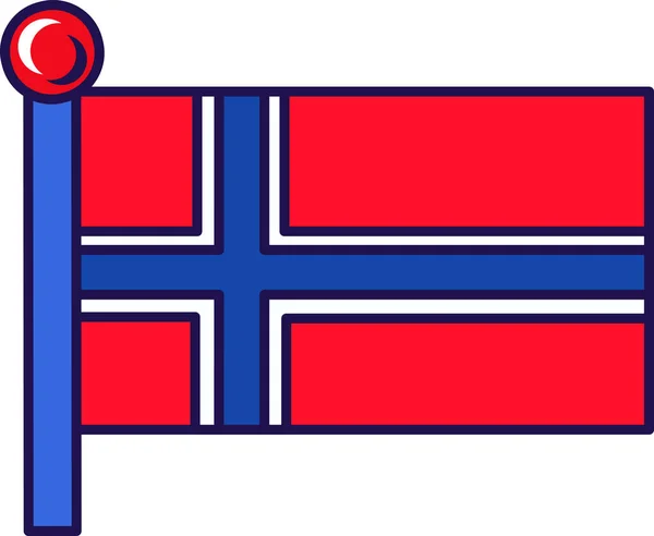 Flaga Svalbarda Jana Mayena Wektorze Masztu Czerwone Pole Naładowane Białym — Wektor stockowy