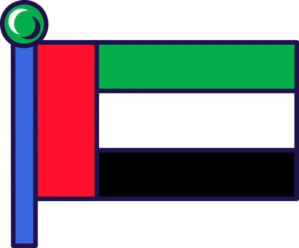 Spojené Arabské Emiráty Národní Vlajkový Symbol Vektor Vodorovná Trikolóra Zelené — Stockový vektor