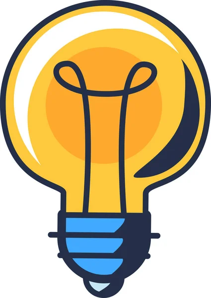 Жовта Лампочка Символ Яскравої Ідеї Мислення Процес Мислення Вивчення Прийняття — стоковий вектор