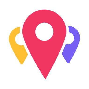 Güzergahın bitiş noktasının kontrol noktaları. Haritadaki hareketin başlangıç ve bitiş sembolleri. Gezgin turist varış noktası işaretçisi. Beyaz arkaplanda izole edilmiş basit renkli düz vektör simgesi