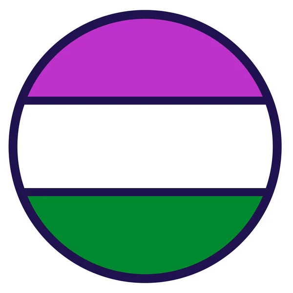 Lgbt Gurur Bayrağı Renginde Yuvarlak Çıkartma Şenlik Çemberi Unsuru Cinsiyet — Stok Vektör