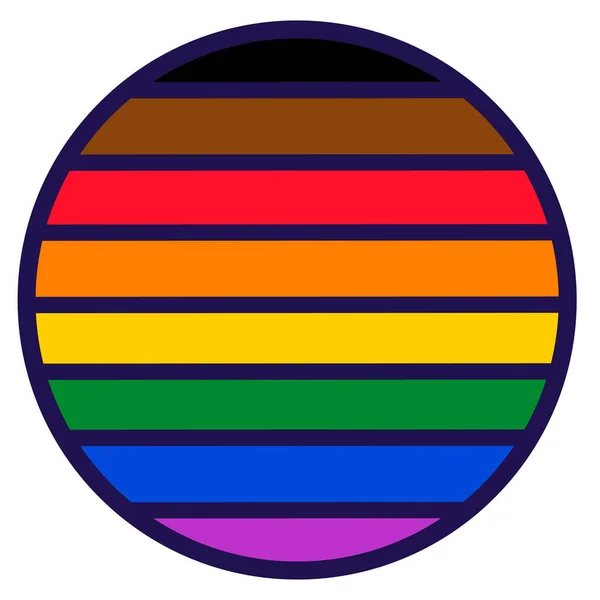 Στρογγυλό Αυτοκόλλητο Αυτοκόλλητο Χρώματα Της Σημαίας Υπερηφάνειας Λοατ Στοιχείο Εορταστικού — Διανυσματικό Αρχείο