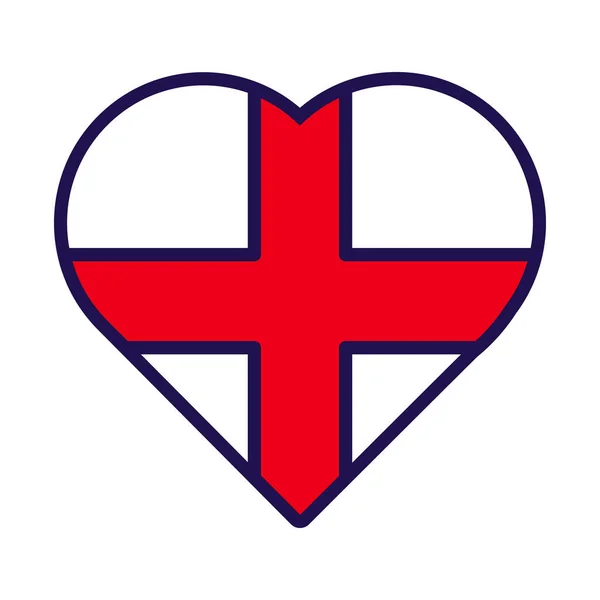 Патриотическое Сердце Цветах Флага Англии Праздничный Элемент Атрибуты Дня Независимости — стоковый вектор