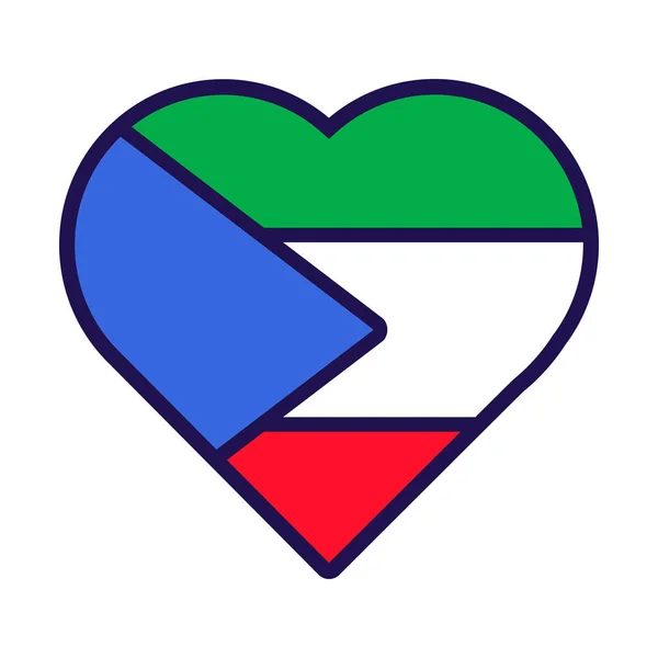 Patriotisk Hjerte Nasjonale Ekvatorial Guinea Flagg Farger Festlig Element Egenskaper – stockvektor