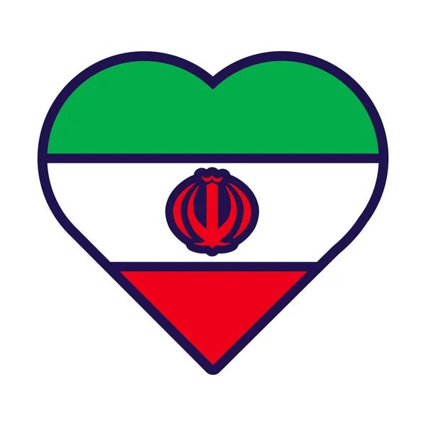 Patriot Hjärta Nationella Iran Flagga Färger Festligt Element Attribut För — Stock vektor