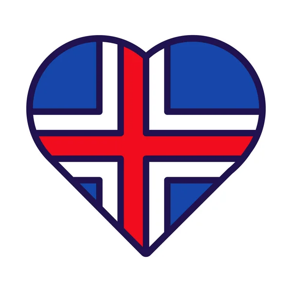 Патриотическое Сердце Цветах Флага Исландии Праздничный Элемент Атрибуты Дня Независимости — стоковый вектор