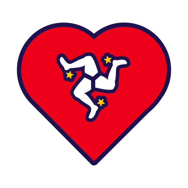 Coeur Patriote Aux Couleurs Drapeau National Sicile Élément Festif Attributs — Image vectorielle