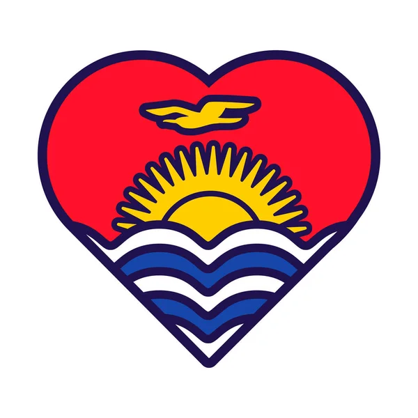 Patriot Srdce Národních Barvách Vlajky Kiribati Slavnostní Prvek Atributy Kiribati — Stockový vektor