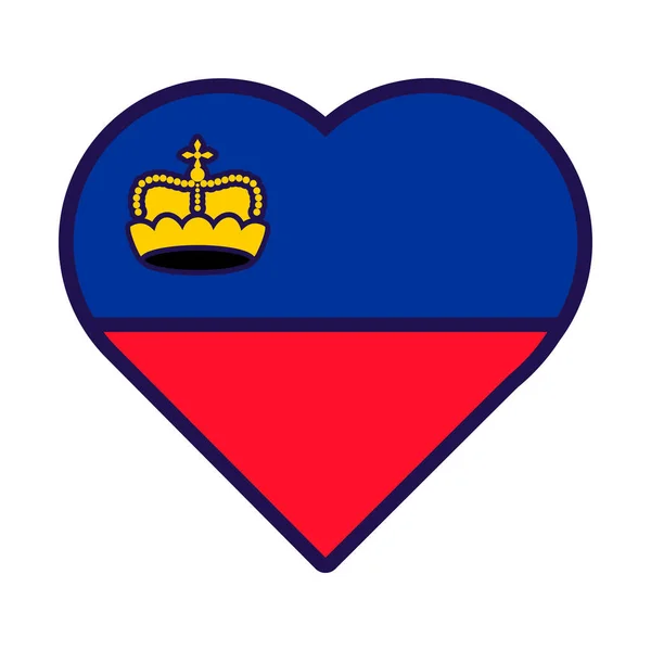 Coração Patriota Nas Cores Bandeira Nacional Liechtenstein Elemento Festivo Atributos —  Vetores de Stock