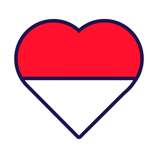 Патриотическое Сердце Цветах Флага Монако Праздничный Элемент Атрибуты Дня Независимости — стоковый вектор