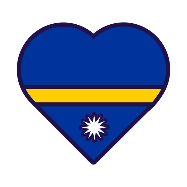 Coração Patriota Nas Cores Nacionais Bandeira Nauru Elemento Festivo Atributos — Vetor de Stock