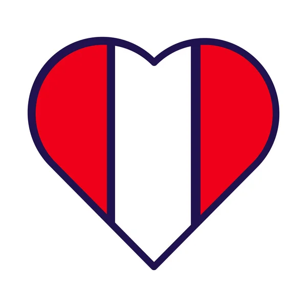 Патриотическое Сердце Цветах Флага Перу Праздничный Элемент Атрибуты Дня Независимости — стоковый вектор