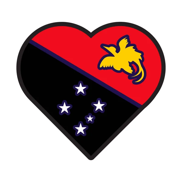 Patriot Καρδιά Εθνικά Χρώματα Σημαία Της Νέας Γουινέας Εορταστικό Στοιχείο — Διανυσματικό Αρχείο