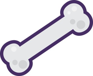 Kemirilmiş et lezzeti kemiği. Yemek artıkları ve artıklar. Felçte düz simge, bilgi grafiği tasarımı için element. Beyaz arkaplanda izole edilmiş basit çizgi film ana hatları vektörü