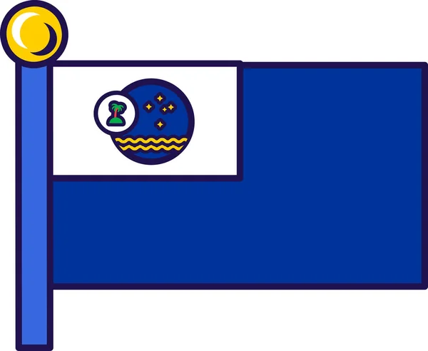 Bendera Forum Kepulauan Pasifik Pada Tiang Bendera Untuk Pendaftaran Acara - Stok Vektor