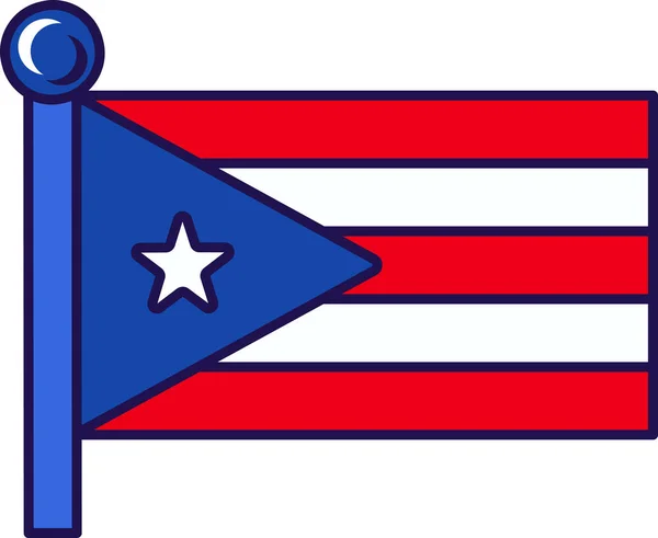 Bandeira País Porto Rico Mastro Bandeira Para Registro Evento Solene —  Vetores de Stock