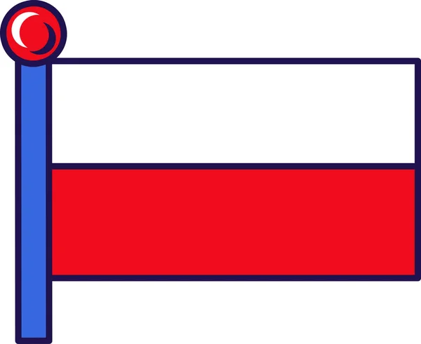 Прапор Польщі Флагштоку Реєстрації Урочистої Події Зустрічі Іноземних Гостей Офіційний — стоковий вектор