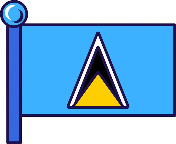 Saint Lucia Land Vlag Vlaggenmast Voor Registratie Van Plechtige Gebeurtenis — Stockvector